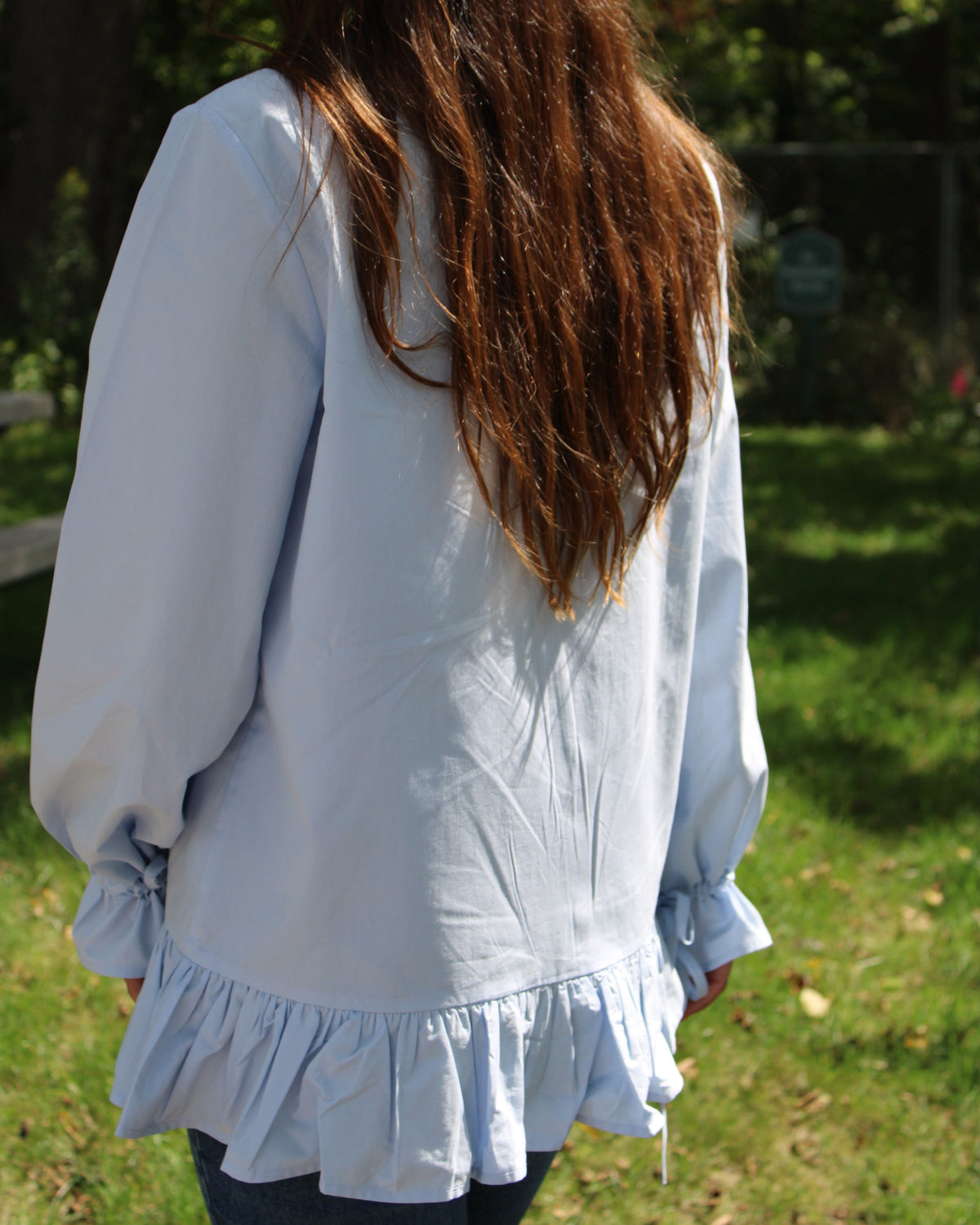 The Odette Top in Light Blue