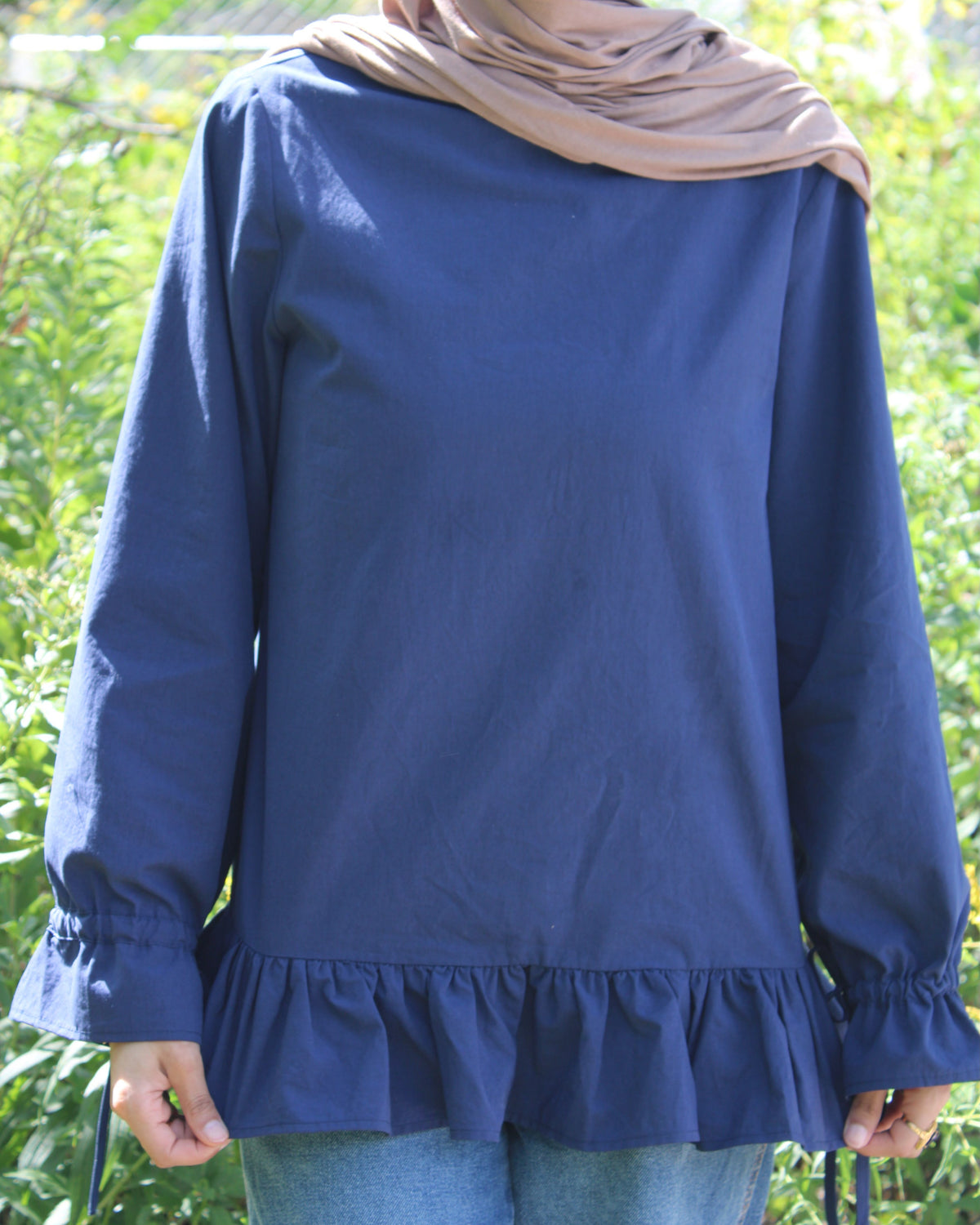 The Odette Top in Navy Blue