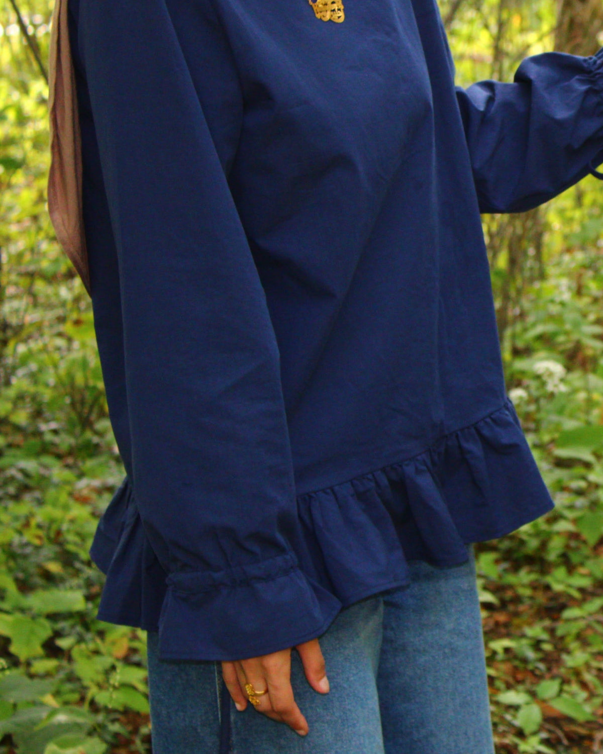 The Odette Top in Navy Blue